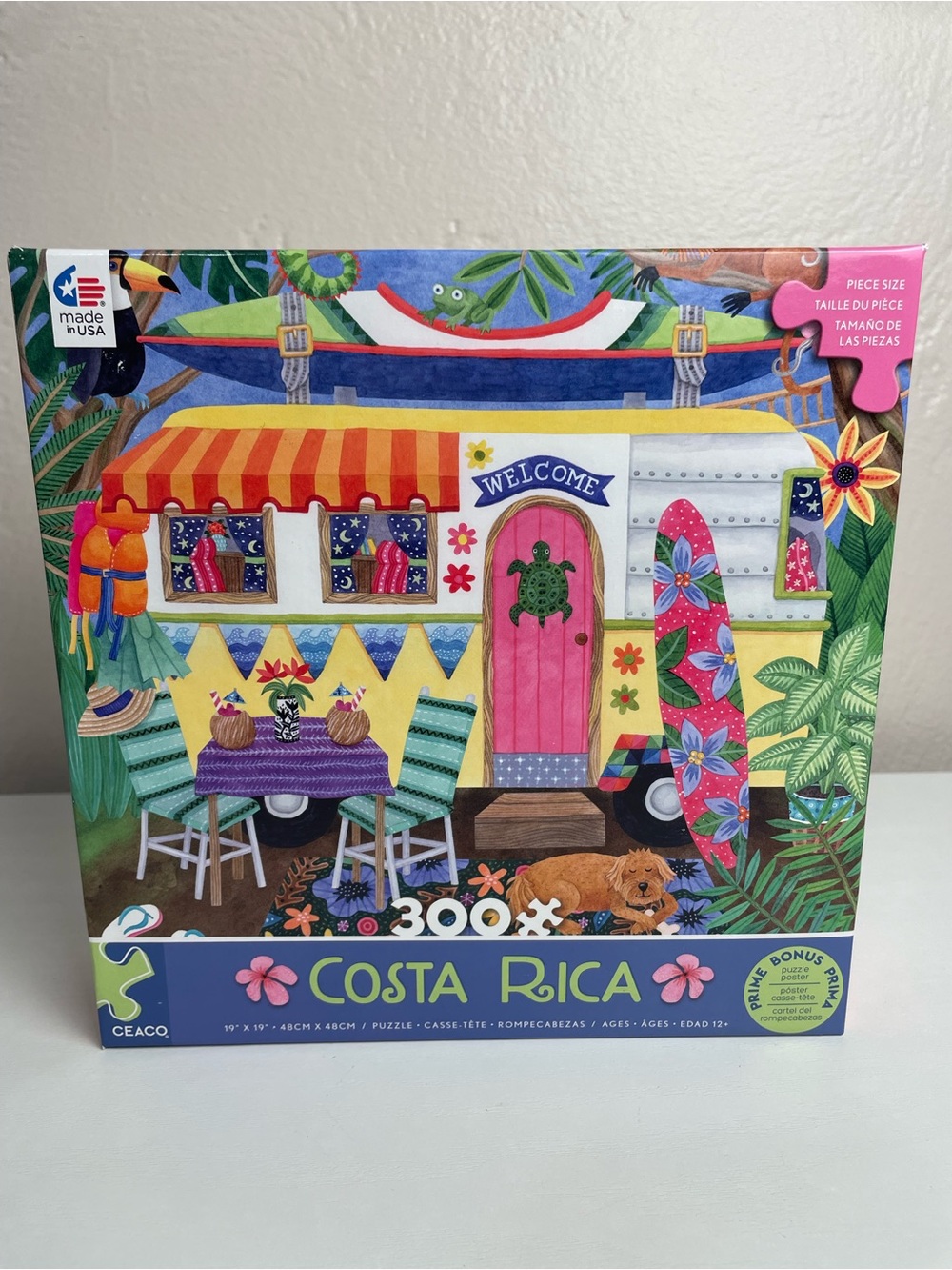 Costa Rica Kids Puzzle - Colorful Camper Design (Multicolor)